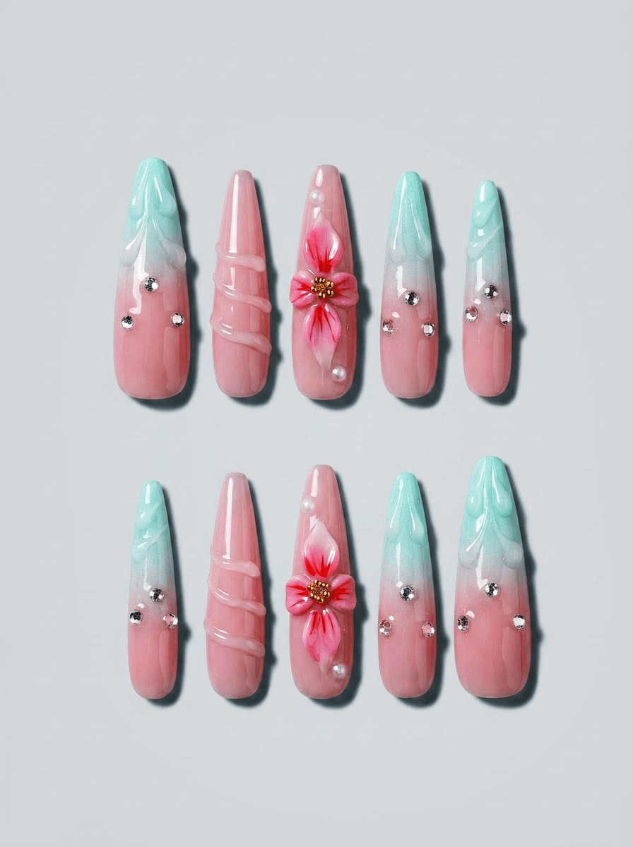 Mint & Crimson Flora